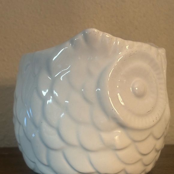 White Ceramic Owl Planter - Picture 4 of 6